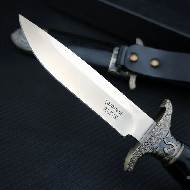 Russian Finka NKVD Fixed Blade Knife 7CR13Mov Steel Resin Handle Outdoor Hunting Survival Camping Knife