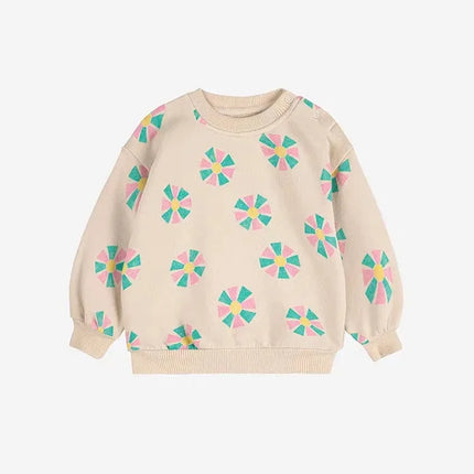 2025 Autumn/winter Boys Sweatshirt Fashion Cartoon Baby Girls Hoodie Pullover Fleece Lining Children's Top Korea Kids Clothes