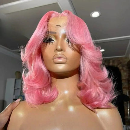 613 Blonde Wig 13x4 HD Short Bob Body Wave Lace Front Wig Synthetic Pre Plucked Glueless Daily Wear Cosplay On Clearance Sale