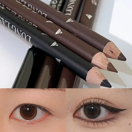 Black Brown Color Eyeliner Eyebrow Makeup Pencil 2 in 1 Waterproof Natural Lasting Matte Brow Pen Easy To Wear Eyes Cosmetics