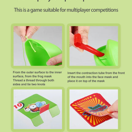 Frog Tongue Blowing Game Set, Suitable for Family Gatherings, Stress-Relieving and Funny Tabletop Puzzle Game Toy