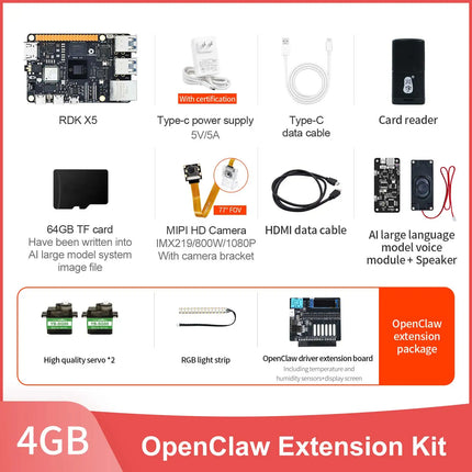 D-Robotics RDK X5 Development Board 4GB 8GB AI Large Model Powered By Sunrise 5 Chip 10 TOPS Computing Power for Robot Project