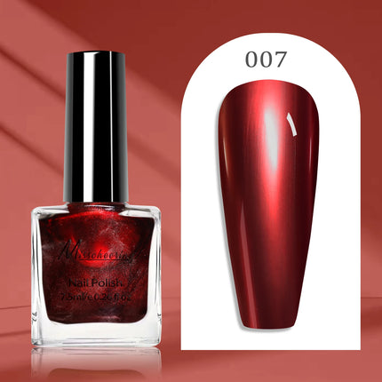 12 colors 7.5ml metal mirror nail polish semi-permanent topcoat nail polish LED gel varnish suitable for girls diy nail charm