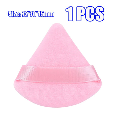 1-60pcs Triangle Velvet Powder Puff Soft Washable Sponge Black Pink Cosmetic Puffs Loose Powder Facial Beauty Makeup Accessories
