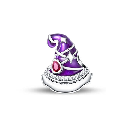 925 Sterling Silver Inlaid Heart-Shaped Beads & Rose Dangle Charm Fits Snake Bracelet Boutique Necklace Purple Pendant Gift