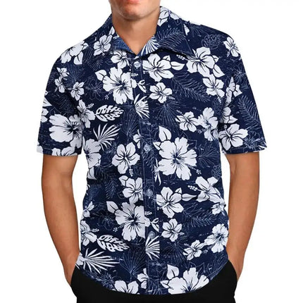 2023 Summer Animal Crane Men's Hawaiian Shirt 3d Plant Floral Print Plus Size Beach Flower