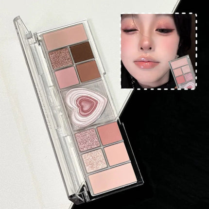 12-Color Tea Apricot Eye Makeup Palette Low Saturation Eyeshadow Palette Pearlescent Matte Shimmer Earth Color Eye Shadow Beauty