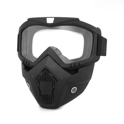 Motocross Tactical Cycling Goggles Face Mask Detachable Adjustable Glasses Mask Snowboard Eyewear Riding Proof Windproof