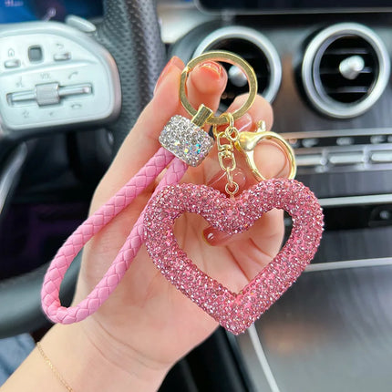 1pc Trendy Pink Heart Keychain for Woman with Cute Charm, Decorative Accessory for Keys, Bags & Backpacks Gift