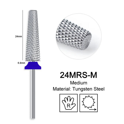 Nail Drill Bits Carbide Large Cone Electric Milling Cutter Gel Polish Remover Grinding Tools DIY Accessories Supplies