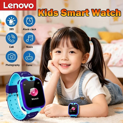 Lenovo 2026 New Kids 5G Smart Watch Sim Card Call SOS GPS Location Camera Waterproof Child Watch for Boys Girls Present