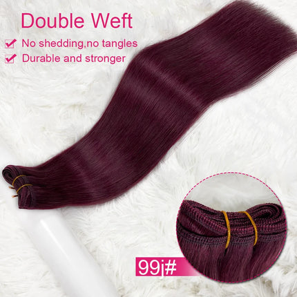 Double Weft Russian Remy Real Human Hair Weave Weft Extensions Full Head 100g Machine Weft 100% Thick Bundle Ombre BrazilianHair