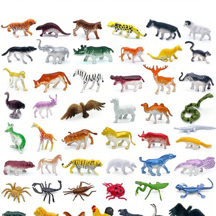96 Wildlife Models Plastic Toys Tigers Lions Monkeys and Other Wild Animals Collection Models Home Decoration Birthday Gifts