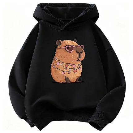 Streetwear Capybara Printed Hooded Kids Children's Sweatshirt Cute Hoody for Boys Girls Autumn Spring Casual Hoodies