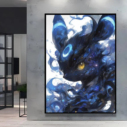 Pokemon Eevee Series Wall Art Unique Ink Style Decorative Paintings High - Quality Canvas Add A Touch of Fantasy To Your Home