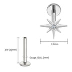 Tit 1.2x10x7.4mm / Earrings / Ears|Star