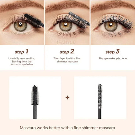 Silver Blue Purple Quick Dry Mascara Diamond Glitter Curling Thick Shiny Eyelashes Long Lasting Waterproof Sexy Mascara Makeup