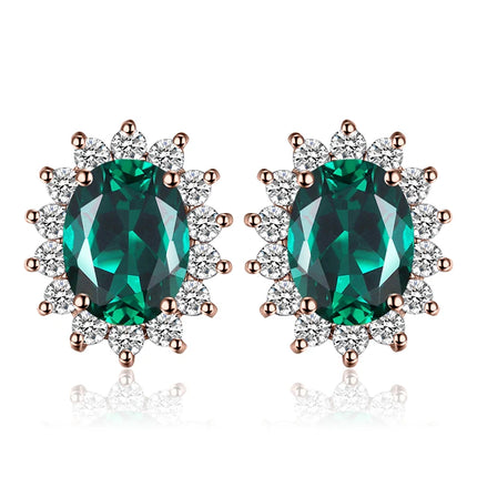 JewelryPalace Created Blue Sapphire Ruby 925 Sterling Silver Stud Earrings Natural Amethyst Garnet Peridot Topaz Princess Diana