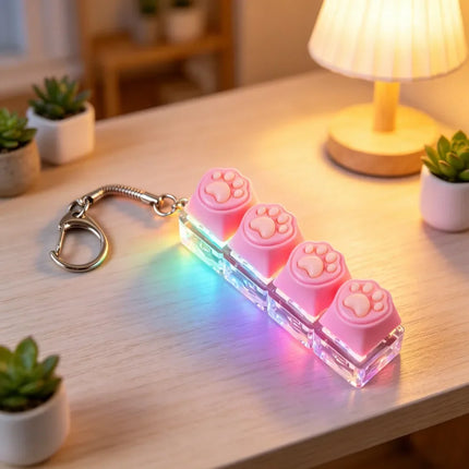 HOT Sales Fingertip Keyboard Keychain RGB Keyboard Fidget Toy with Lights for Stress Relief Decompression Calming Accessories