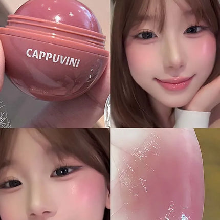 Cappuvini Vitality Juicy Blush Ball Natural Rosy Long-Lasting High Color Blusher Cream Face Makeup Rouge