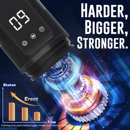 Electric Male Penis Pump Vacuum Sucking 9 Training Mode Penis Trainer Magnify Endurance Delay Ejaculation Adult Sex Toys for Men
