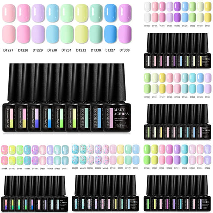 9pcs Macaron Color Gel Nail Polish Set HEMA TPO FREE Semi Permanent Soak Off UV Gel Varnish For Spring Summer Nail Supplies DIY