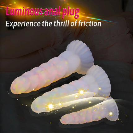 Silicone Soft Anal Toys Transparent Luminous Butt Plug 3 Size Adult Toys Tapon Anal Plug Braided Dilatador Anal Dildo Buttplug