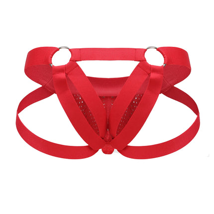 Sexy Underwear Men Thong Jockstrap G String Mesh Penis Pouch Bondage Lingerie Erotic Harness Underpants T-back