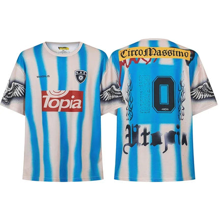 Stock UTOPIA Jersey Mesh Quick Drying Sports Disappearing No.10 Cactus Jack Blue White Striped Eagle Print Men Women Tops 0