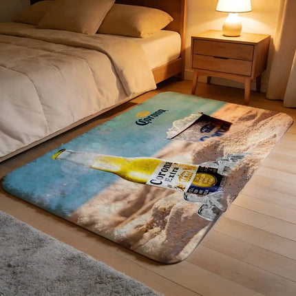 C-Corona E-Extra Beer Cloud Soft Plush Floor Mat Non-Slip, Shed-Free & Absorbent
