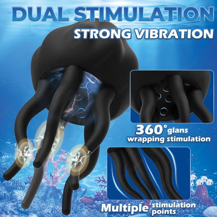 Bokisoon Male Masturbator Male Sex Toys for Men Adult Toys 10 Vibrating Wrapping Tentacle Mens Vibrator for Penis Stimulator