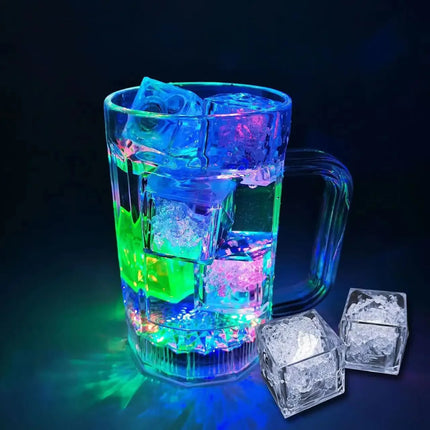 6PCS Luminous LED Ice Cube Colorful Bathtub Light Up Toy Party Supplies Waterproof Glowing Cube Kids Bath Toy Birthday Xmas Gift