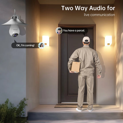 Lenovo Wifi 2MP E27 Bulb Surveillance Camera Indoor 5X Digital Zoom Auto Tracking Full Color Night Wireless Cameras Smart Home