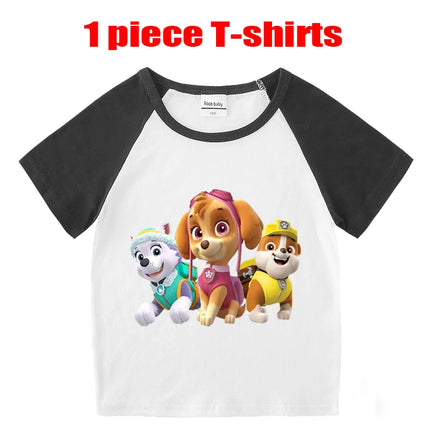 Children's Summer Pajama Set Kids Cartoon PAW Patrol T-shirt+Shorts Sets Boys Cotton Tops+Shorts 2Pcs Baby Boys Girls Sport Suit