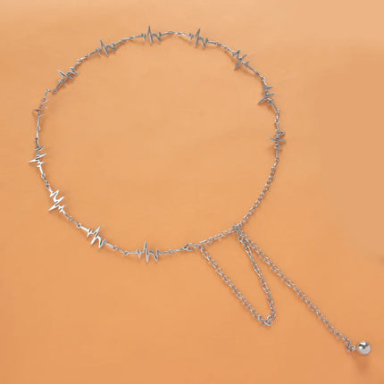 Bohemia Single-layer Lightning Shaped Alloy Waist Chain Street Photography Women's Body Chain Jewelry