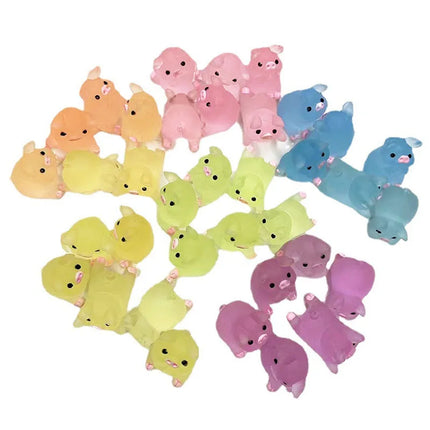 10PCS New Glow Piglet Toy DIY Resin Accessories Cream Gel Material Decoration