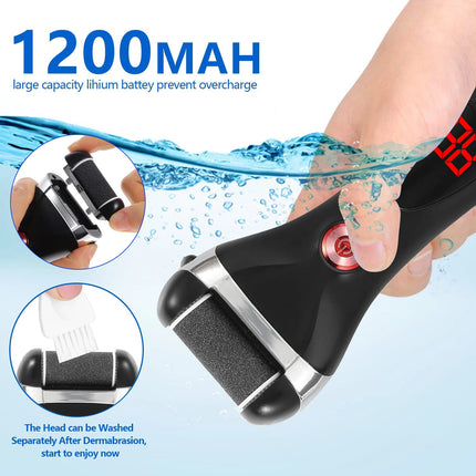 Hatteker Electric Foot File Callus Remover - Rechargeable Pedicure Tool for Hard Dry Skin Home Care Kit