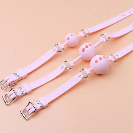 All Silicone Mouth Gag Breathable Ball Gag Adjustable Belt Mouth Sex Toys For Adult SM Games Sexyshop Erotic Accessories