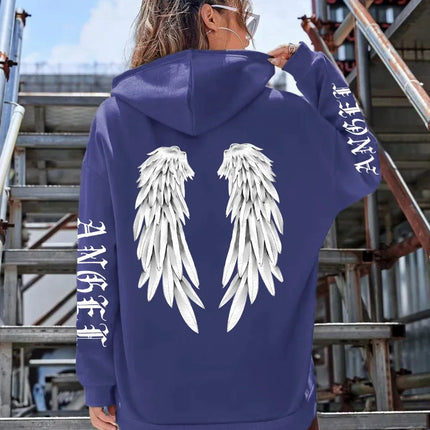 Beautiful Angel Wings Women's Hoodie Warm and Comfortable Casual Hoodie Fashion Classic Street Outdoor Sports Hoodie Loose