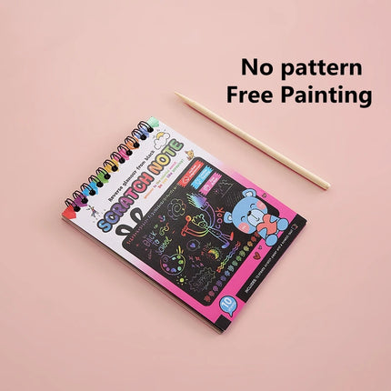 10pcs Children Scratch Montessori Painting Drawing Toys DIY Paper Cartoon Art Education Montessori Children Kids Baby Toy Gifts