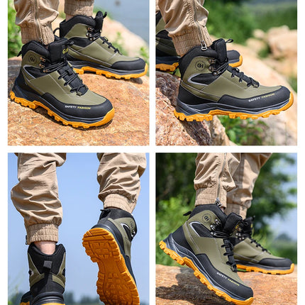 Construction Safety Shoes Men Waterproof Work Boots Anti-smash Steel Toe Shoes Puncture-Proof Indestructible Shoes Safety Shoes