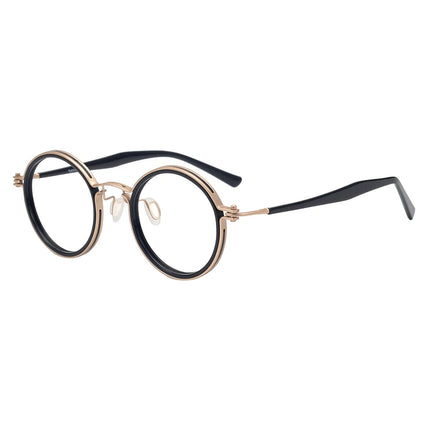 Top Quality Retro Round Glasses Frame Japanese Handmade Titanium Ultralight Men Eyeglasses Women Eyewear Acetate Korean Fashion