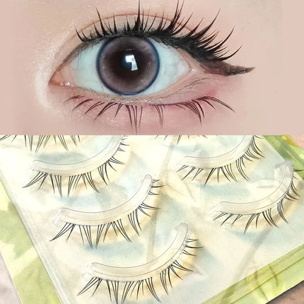 ICYCHEER 5 Pairs Lady Girl Handmade Natural Lower Under Bottom False Eyelashes Makeup Tools Short Eyelash Extension
