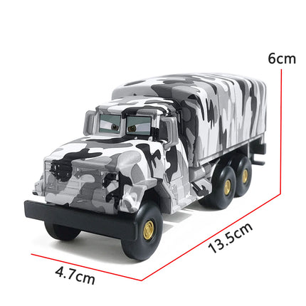 Disney Pixar Cars Characters Private Andy Gilsdale Snow Desert Oasis Version Army Truck Alloy Diecast Model Truck Toy Kids Gifts