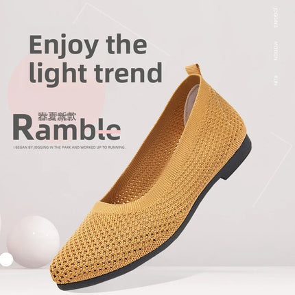 2025 Spring Breathable Mesh Flats Shoes for Women Comfortable Slip on Casual Shoes Woman Lightweight Soft Bottom Loafers