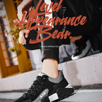 Men's Spring New Sport Shoes Casual Classic Trendy Thick Bottom Leisure Shoes Breathable Microfiber Upgraded Spring Autumn