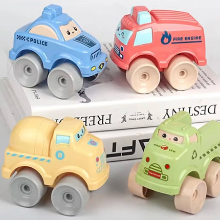 Cartoon Cute Pull-Back Inertial Engineering Toy Car, Interesting Inertial Car, Parent-Child Interactive Children's Toy, Holiday