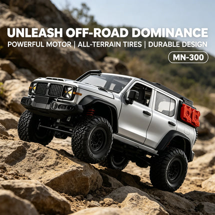 MN300 1:12 4WD RC Rock Crawler Off-Road Truck With 280 Motor Metal Chassis 2.4G Remote Control Climbing Vehicle Adults Car Gifts