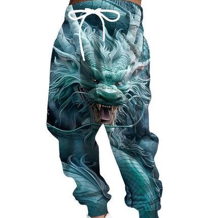 2026 Fashion New Limited Edition Five Claw Golden Dragon Texture 3D Printed Loose Outdoor Hip Hop Street Casual Sports Pants