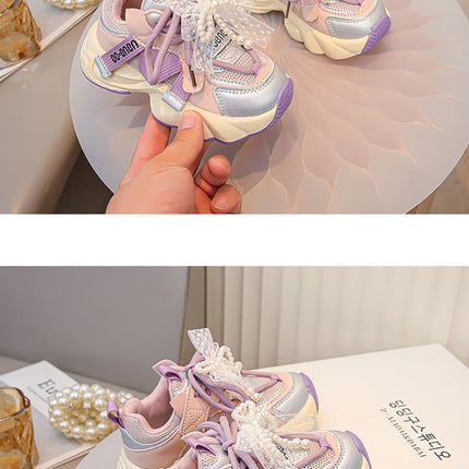 Autumn Sneakers For Kids Korean Style Trend Fashion Girl's Sneakers Soft-soled Breathable Teenager Children Sport Shoes